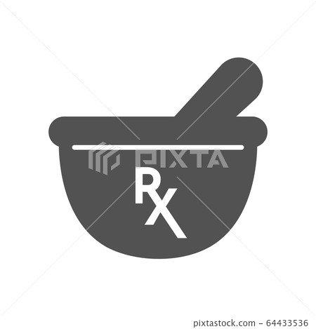 Pharmacy and Prescription Icon Set with mortar and 64433536