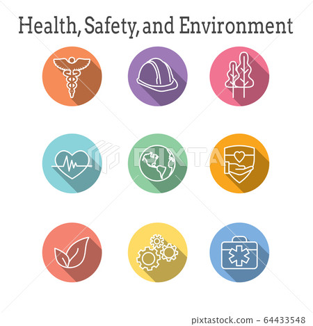 Health Safety and Environment Icon Set with Health Safety and Environment Icon Set with 64433548