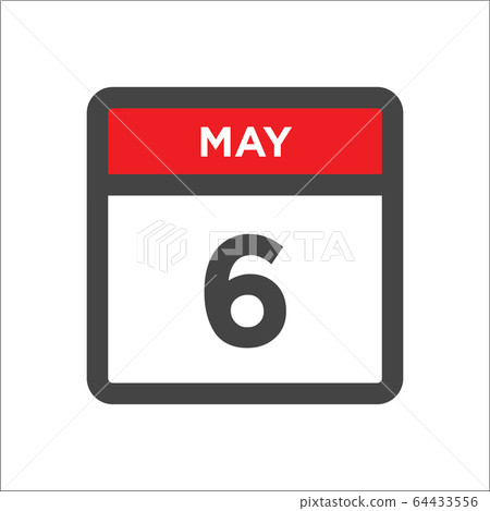 May 6 calendar icon w day of month May 6 calendar icon w day of month 64433556