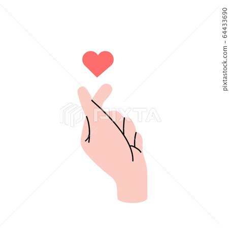 hand making mini heart sign symbol vector hand making mini heart sign symbol vector 64433690