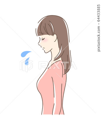 Side profile of a sad woman 64433885