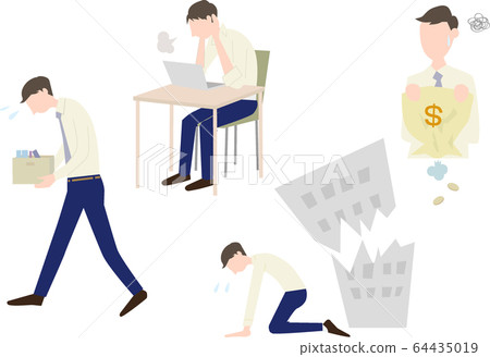 Male vector suffering from restructuring and depression Male vector suffering from restructuring and depression 64435019