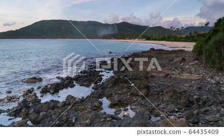 Nacpan Beach volcanic rock beach Palawan, Nacpan Beach volcanic rock beach Palawan, 64435409