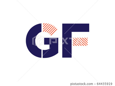 Initial Monogram Letter GF Logo Design Vector Template. GF Letter Logo Design 64435919