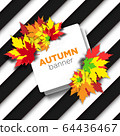 Autumn fall striped banner 64436467