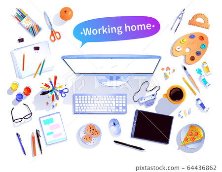 Working Home concept vector illustration 64436862