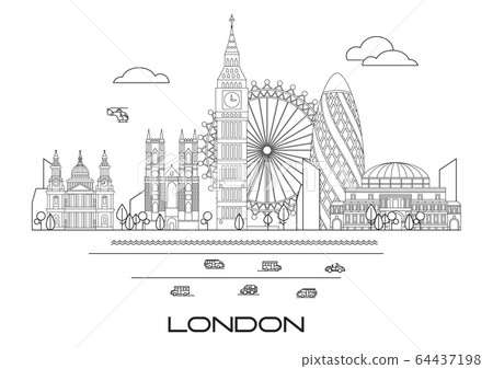 London skyline line art 3 64437198
