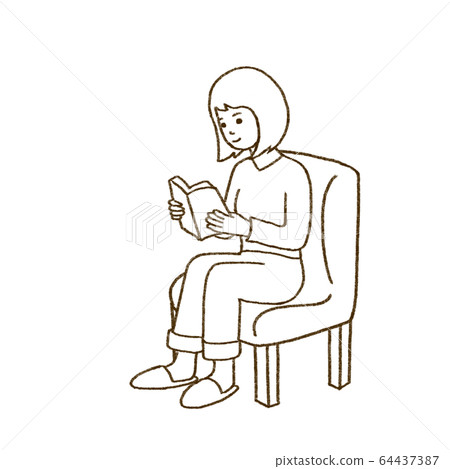 Person reading a book - Stock Illustration [64437387] - PIXTA