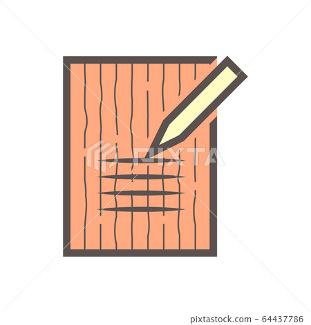 Wood flooring material and testing vector icon 64437786