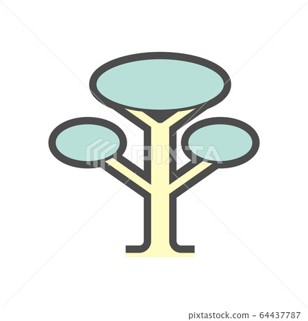 Wood material and sawmill industry vector icon 64437787