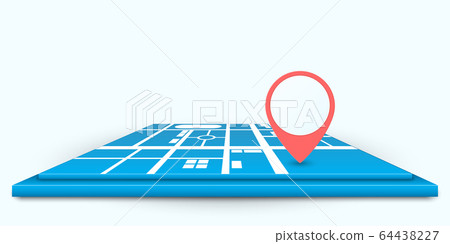 Navigator pin icon with bank circle frame checking 64438227