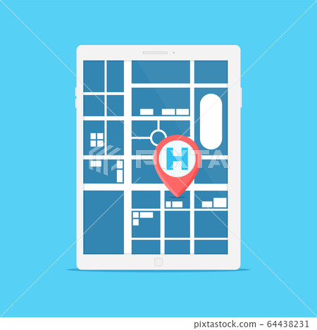 Smartphone navigation with symbol map pointer Smartphone navigation with symbol map pointer 64438231