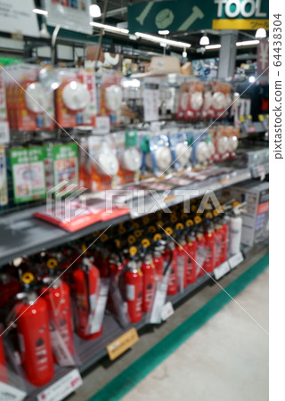 Blurred image of fire extinguisher department Blurred image of fire extinguisher department 64438304