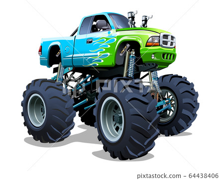 Cartoon Monster Truck stock vector. Illustration of activity - 56644385