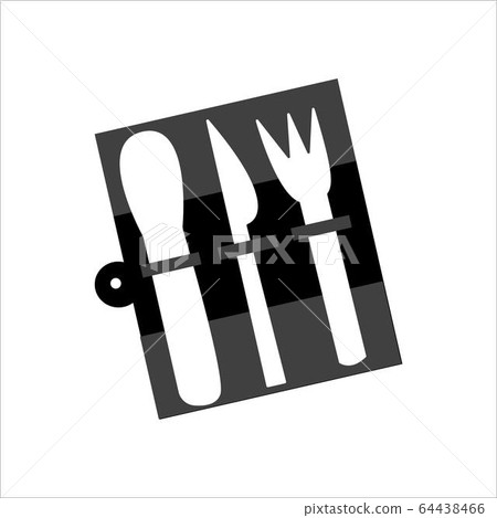 Eco cutlery set icon. White background. Flat style 64438466