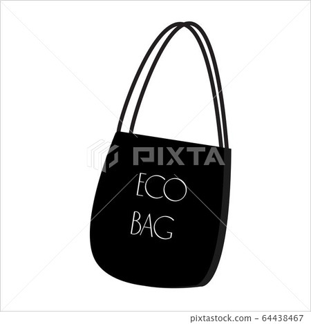 Eco bag icon. White background. Flat style 64438467