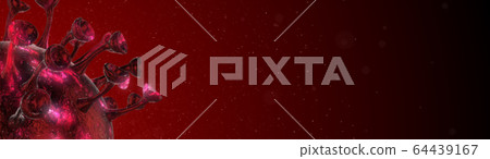 Microscope virus cell. Pandemic bacteria pathogen medical health risk, Corona COVID-19 Alert SOS, immunology, virology, epidemiology concept. 3D illustration 64439167