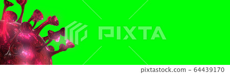 Microscope virus cell. Pandemic bacteria pathogen medical health risk, Corona COVID-19 Alert SOS, immunology, virology, epidemiology concept. 3D illustration 64439170