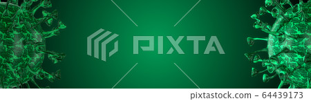 Microscope virus cell. Pandemic bacteria pathogen medical health risk, Corona COVID-19 Alert SOS, immunology, virology, epidemiology concept. 3D illustration 64439173