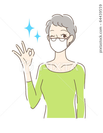 戴著面具的微笑的婦女 戴著面具的微笑的婦女 64439559