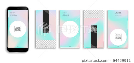 Editable story mockup templates for smartphone vector design. Editable story mockup templates for smartphone vector design. 64439911