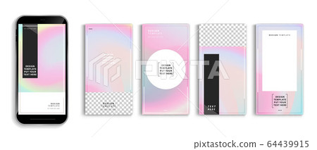 Editable story mockup templates for smartphone vector design. 64439915