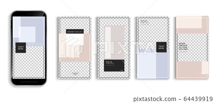 Editable story mockup templates for smartphone vector design. Editable story mockup templates for smartphone vector design. 64439919