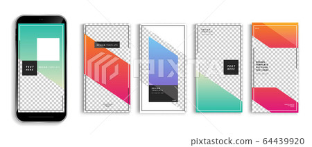 Editable story mockup templates for smartphone vector design. 64439920