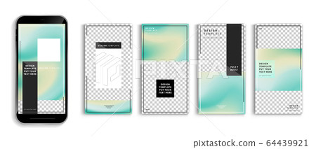 Editable story mockup templates for smartphone vector design. Editable story mockup templates for smartphone vector design. 64439921