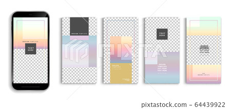 Editable story mockup templates for smartphone vector design. Editable story mockup templates for smartphone vector design. 64439922