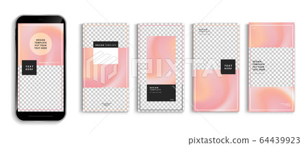 Editable story mockup templates for smartphone vector design. 64439923