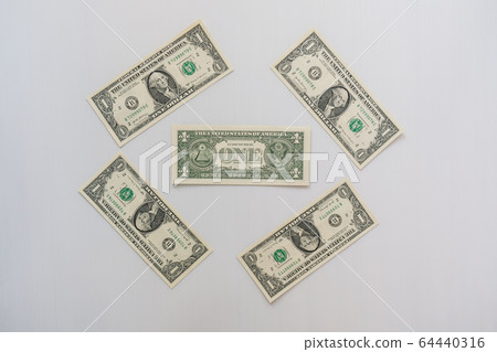 USA One dollar banknote isolated on white 64440316