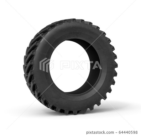 3d rendering of black vehicle tire isolated on white background 64440598
