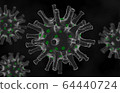 Coronavirus COVID-19 microscopic bacteria background 64440724