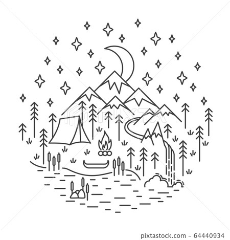 Camping nature scene Camping nature scene 64440934