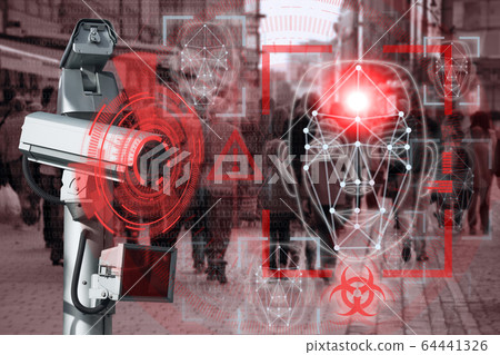 Camera with face recognition and thermal imager system to search for patients with infection 64441326