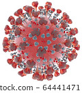 Cowid-19 coronavirus closeup cut out on a white background 64441471