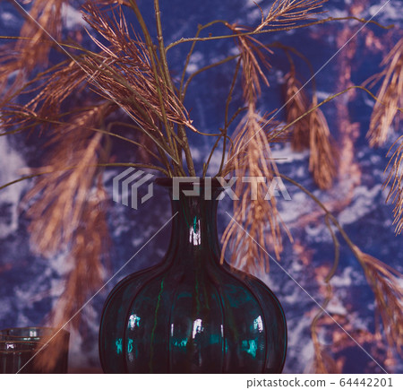 blue vase on the table blue vase on the table 64442201
