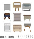 Bedside tables set. Vector illustration   64442829