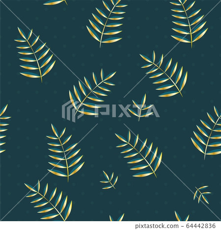 Vector tropical leaves pattern. Seamless botanic Vector tropical leaves pattern. Seamless botanic 64442836