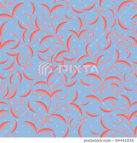 Vector flower pattern. Seamless botanic texture. Vector flower pattern. Seamless botanic texture. 64442838
