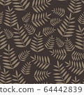 Vector tropical leaves pattern. Seamless botanic 64442839