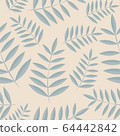 Vector tropical leaves pattern. Seamless botanic 64442842