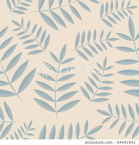 Vector tropical leaves pattern. Seamless botanic Vector tropical leaves pattern. Seamless botanic 64442842