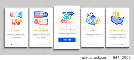 Trade War Business Onboarding Elements Icons Set Vector Trade War Business Onboarding Elements Icons Set Vector 64442901