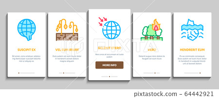 Climate Change Ecology Onboarding Elements Icons Set Vector Climate Change Ecology Onboarding Elements Icons Set Vector 64442921