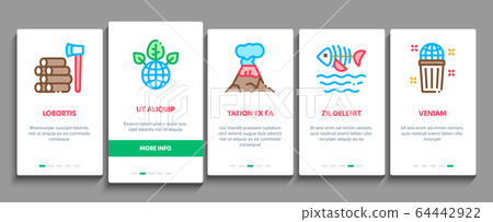 Climate Change Ecology Onboarding Elements Icons Set Vector Climate Change Ecology Onboarding Elements Icons Set Vector 64442922
