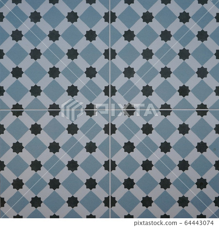 tiles with geometric pattern, square shape, four in one 64443074