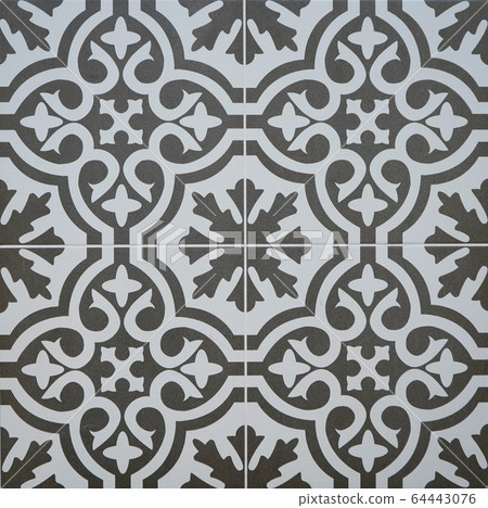 tiles with a floral geometric pattern, square shape tiles with a floral geometric pattern, square shape 64443076