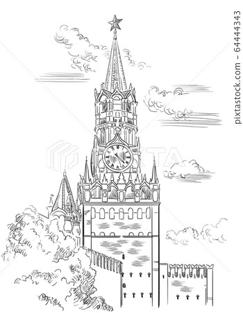Vector hand drawing Moscow-9 64444343